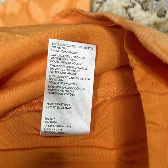 Anthropologie Dress Sz 0 Large Bow Open Back Sleeveless Textured Orange - Picture 11 of 12